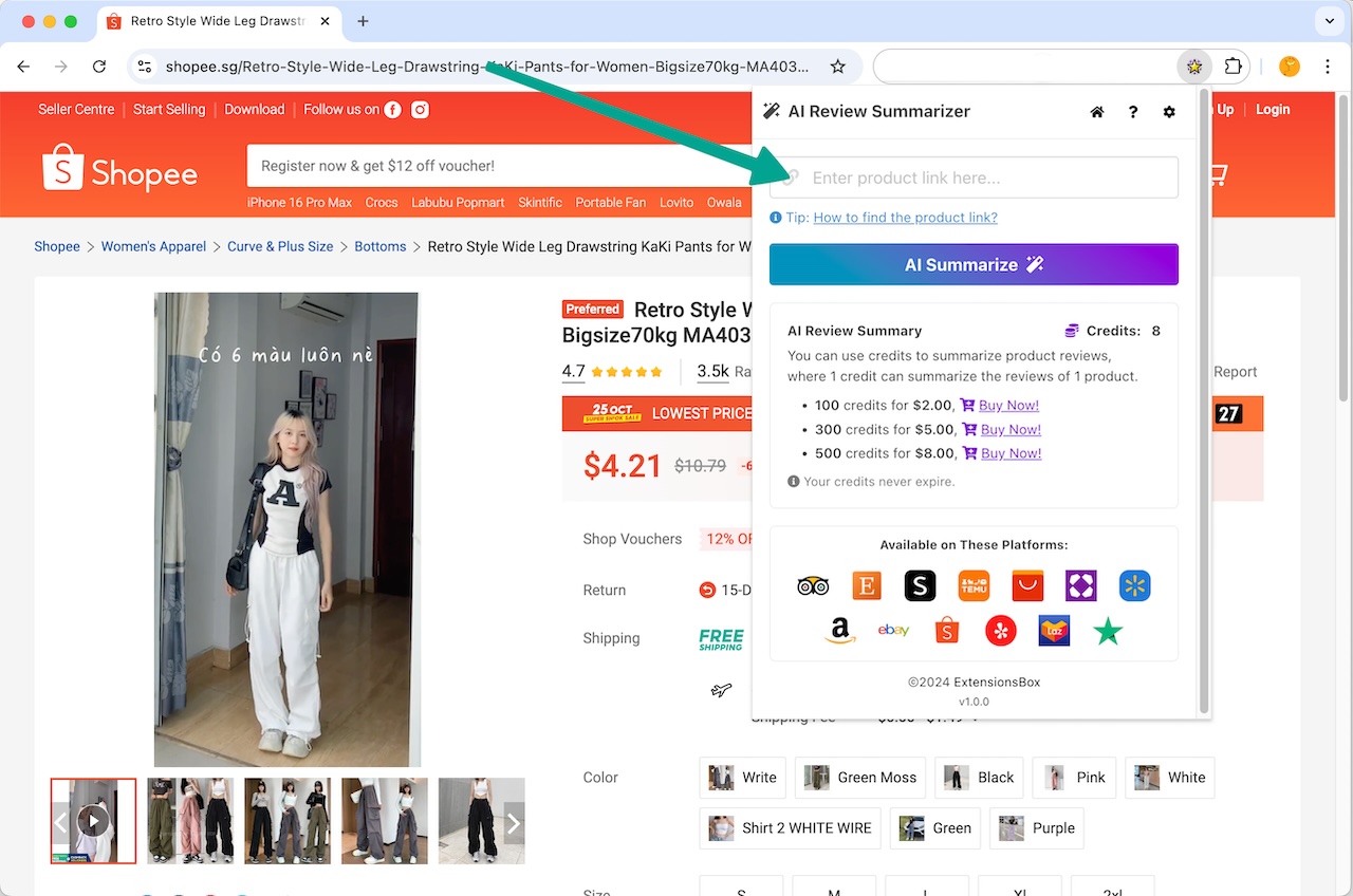 how to find Shopee product link